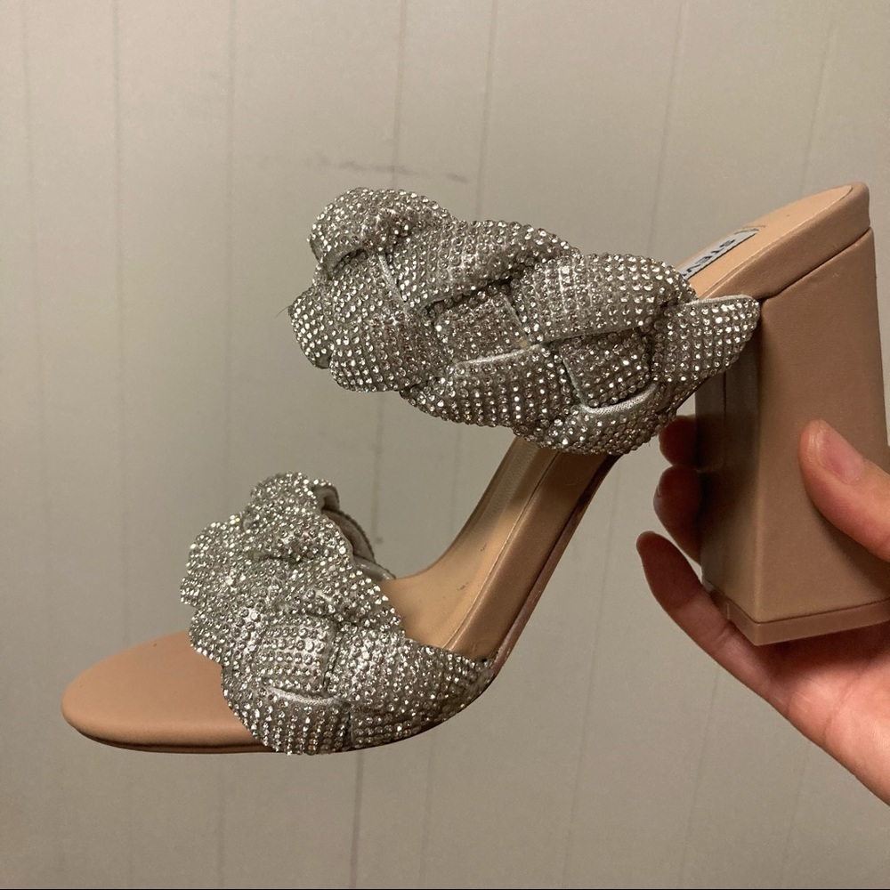 Steve Madden Rhinestone Braided Block Sandals - Picture 15 of 15